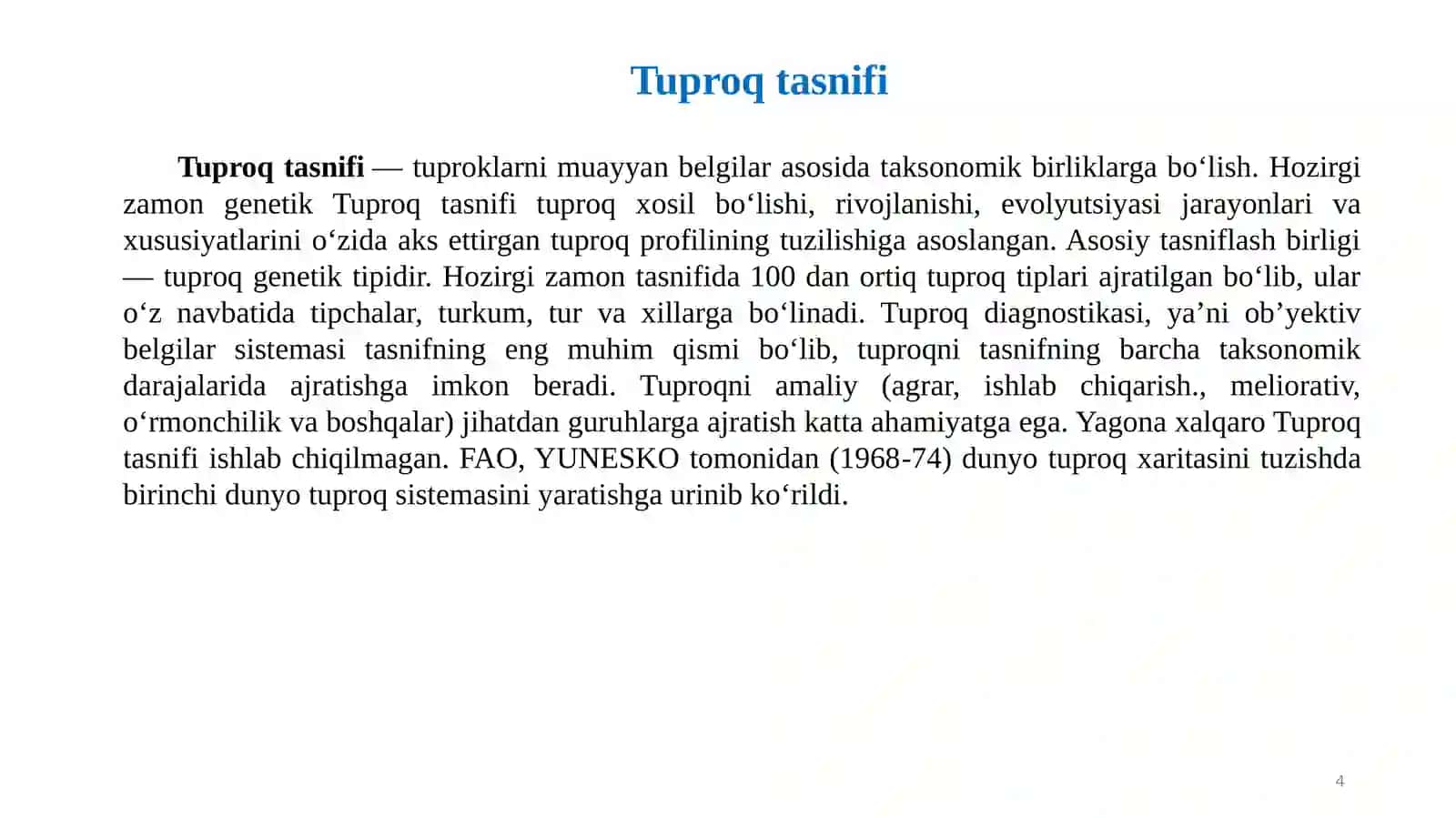 TUPROQ TASNIFI 4