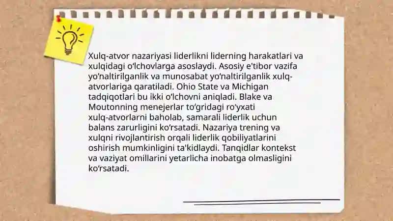 Liderlikka oid nazaryalar 4