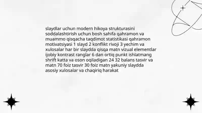 Modern hikoyalar bòyicha prezintatsiya tayyorlash 4