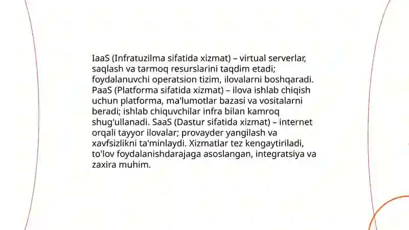 Bulutli texnologiyalar va ular bilan ishlash 4
