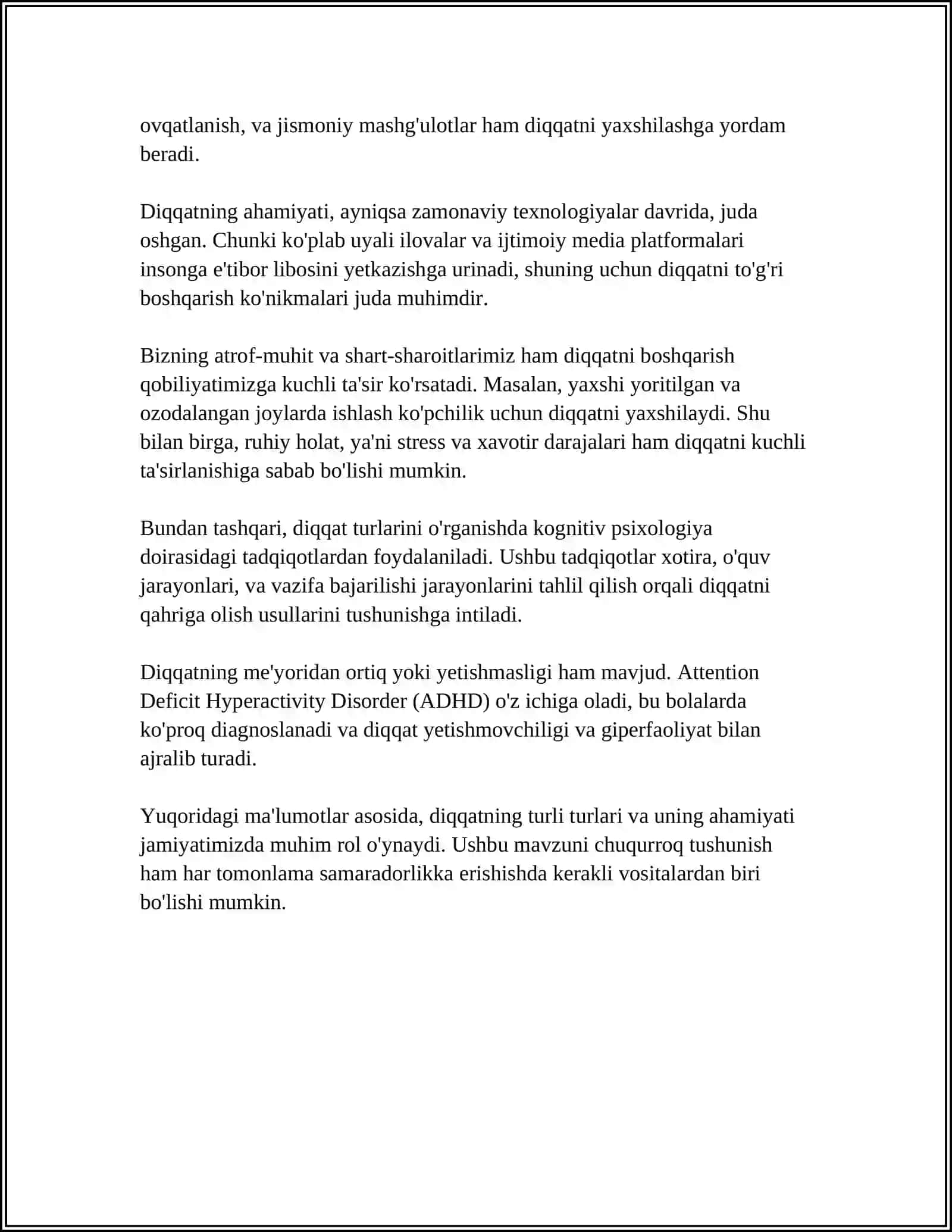 DIQQAT VA UNING VAZIFALARI 4