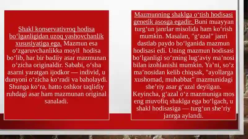 Badiiy asarda shakl va mazmun 4