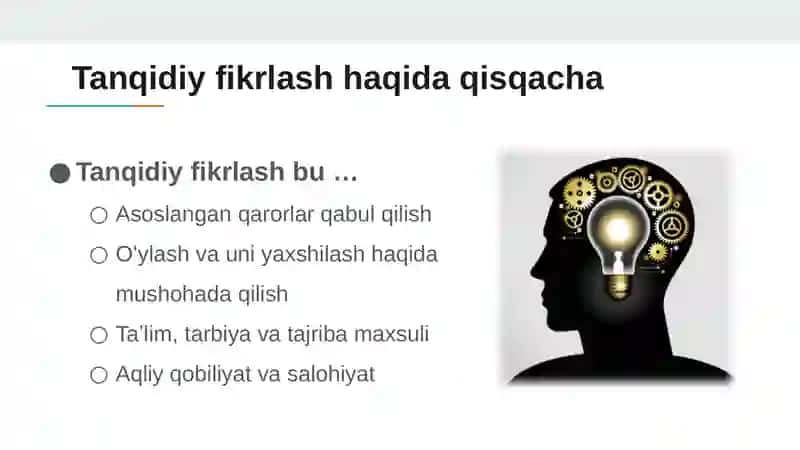 Tanqidiy fikrlash 4