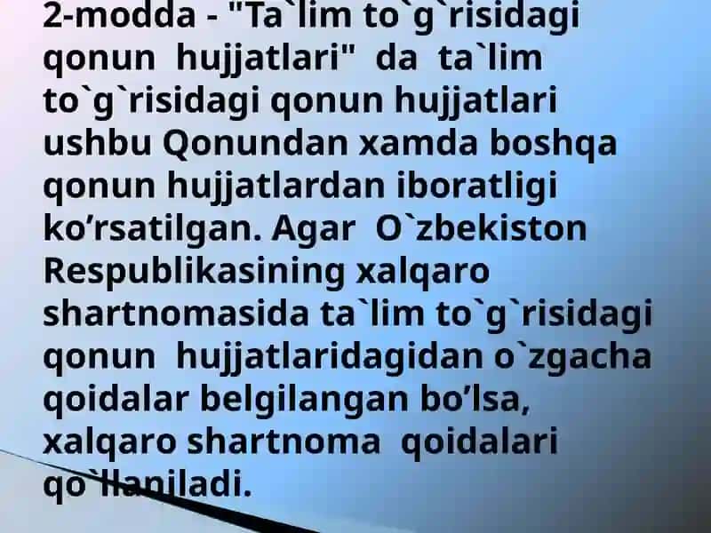 Ta'lim to'g'risida Qonun 4