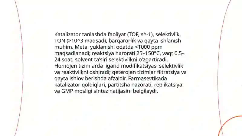 Organik birikmalar sintezida optimal sharoitlarni tanlash 4