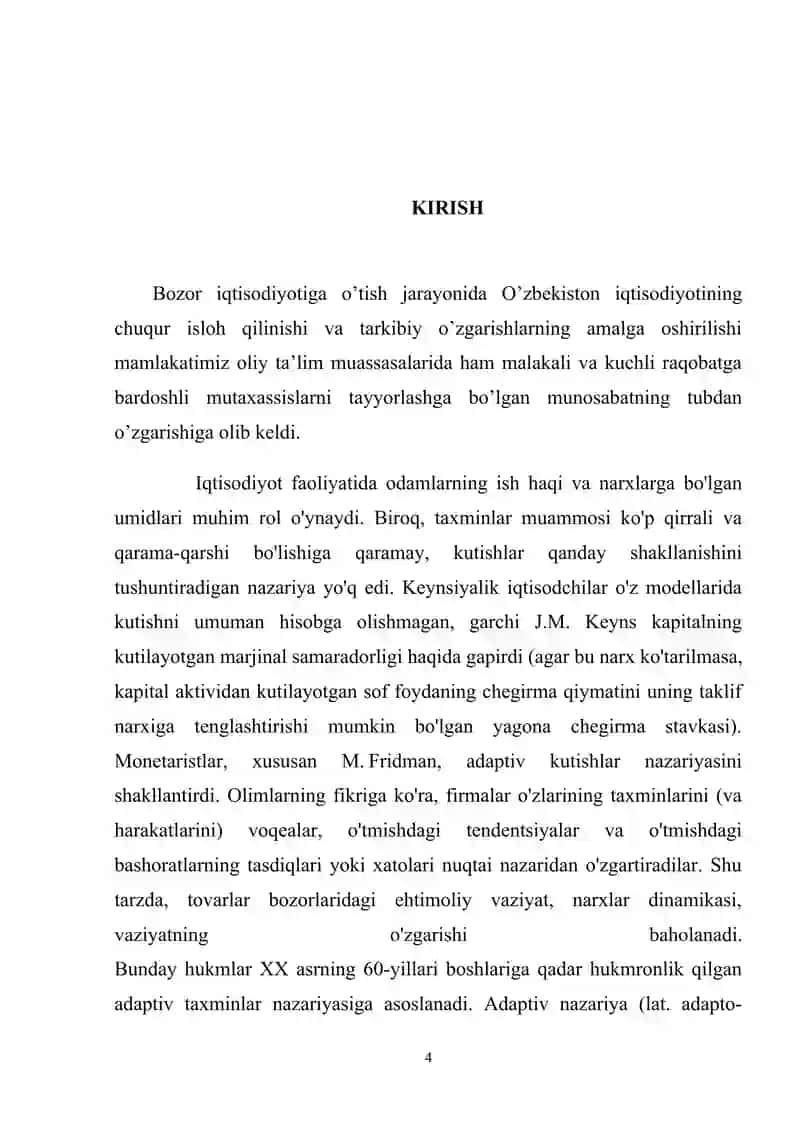 Ratsional kutish nazariyasi. 4