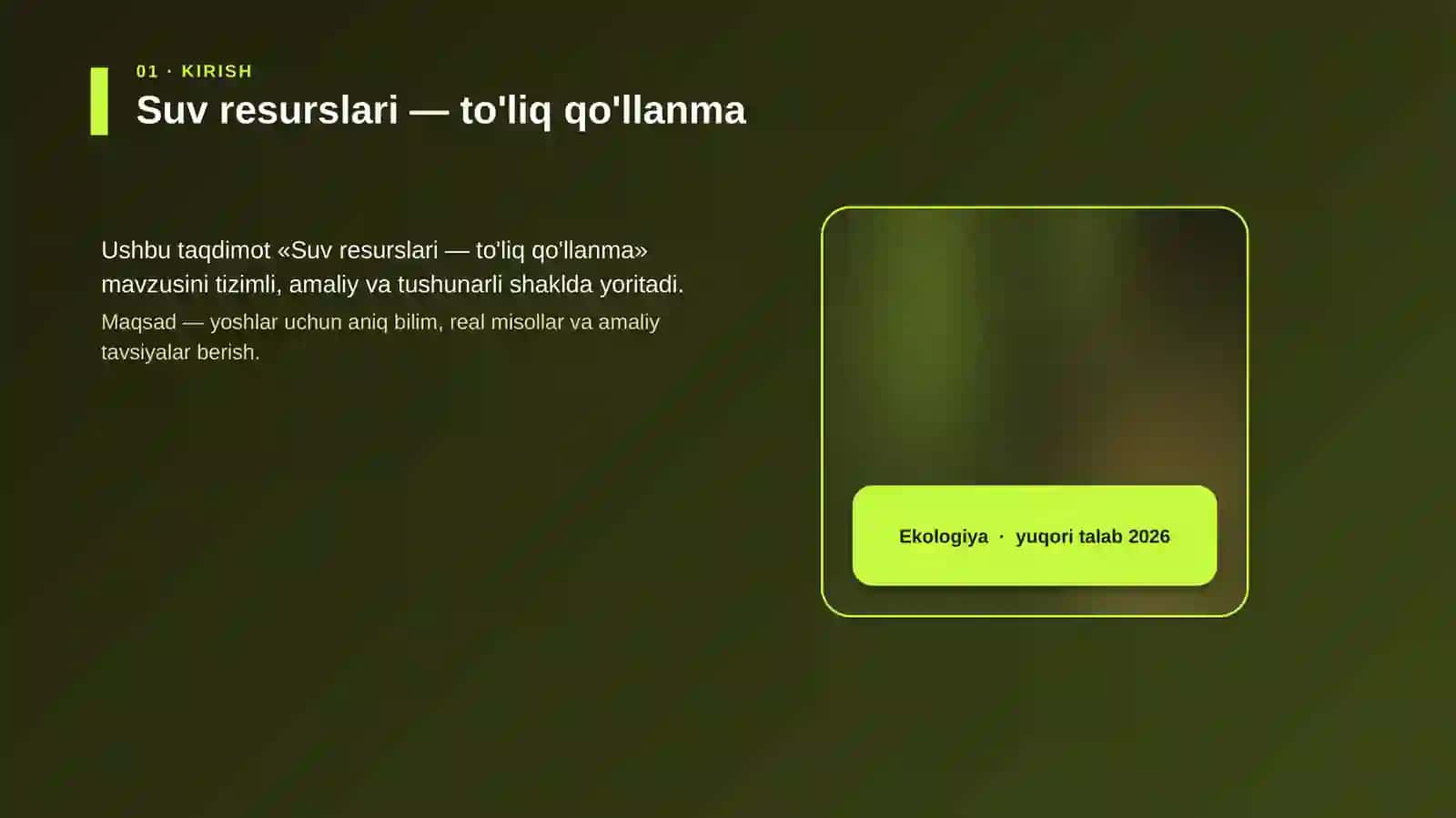 Suv resurslari — to'liq qo'llanma 4