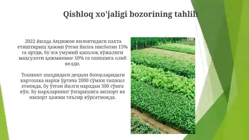 Fermer xo'jaliklarining moliyaviy holati 4