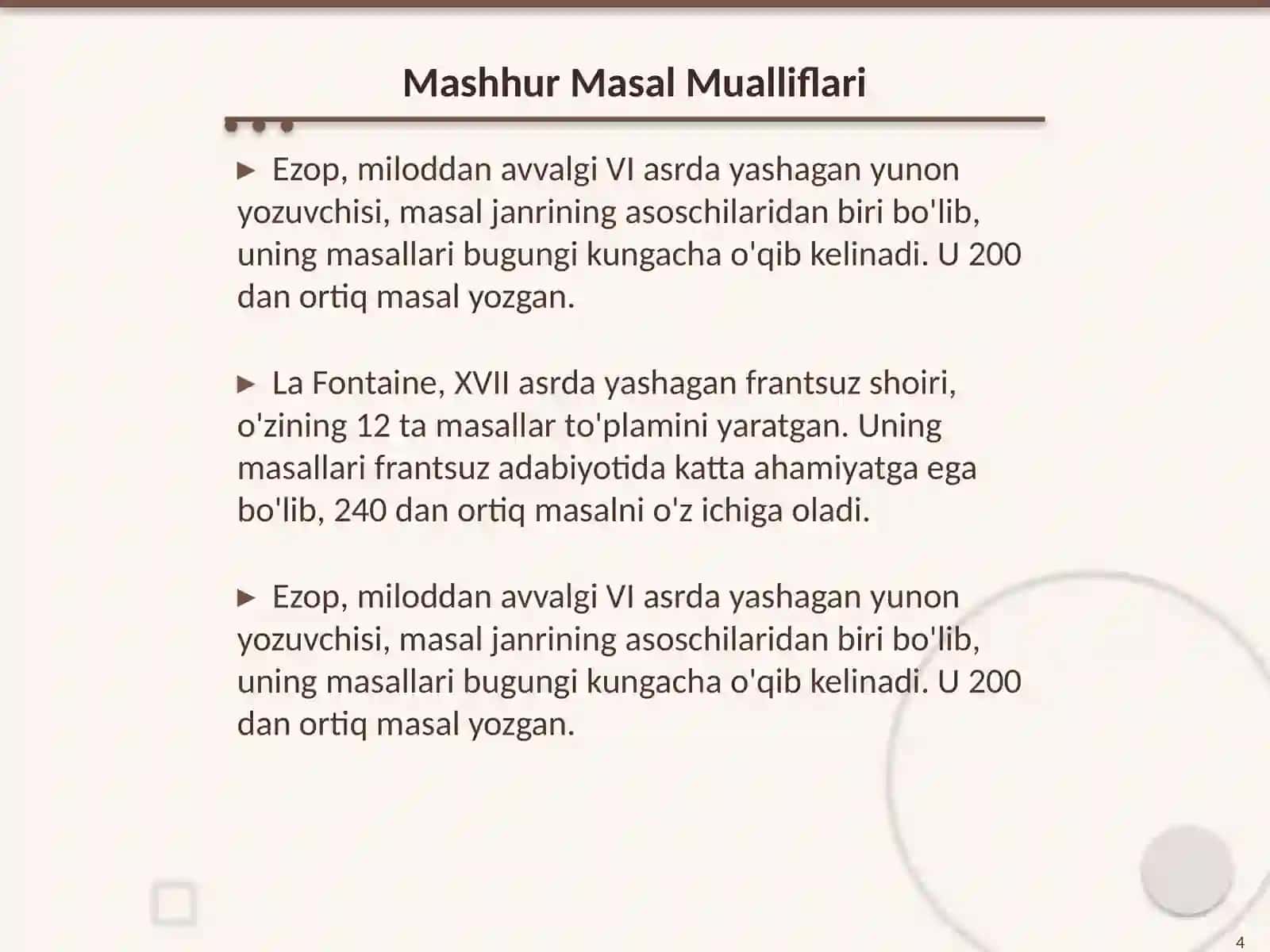 Masal janridagi asarlarni oʻrganish metodikasi 4