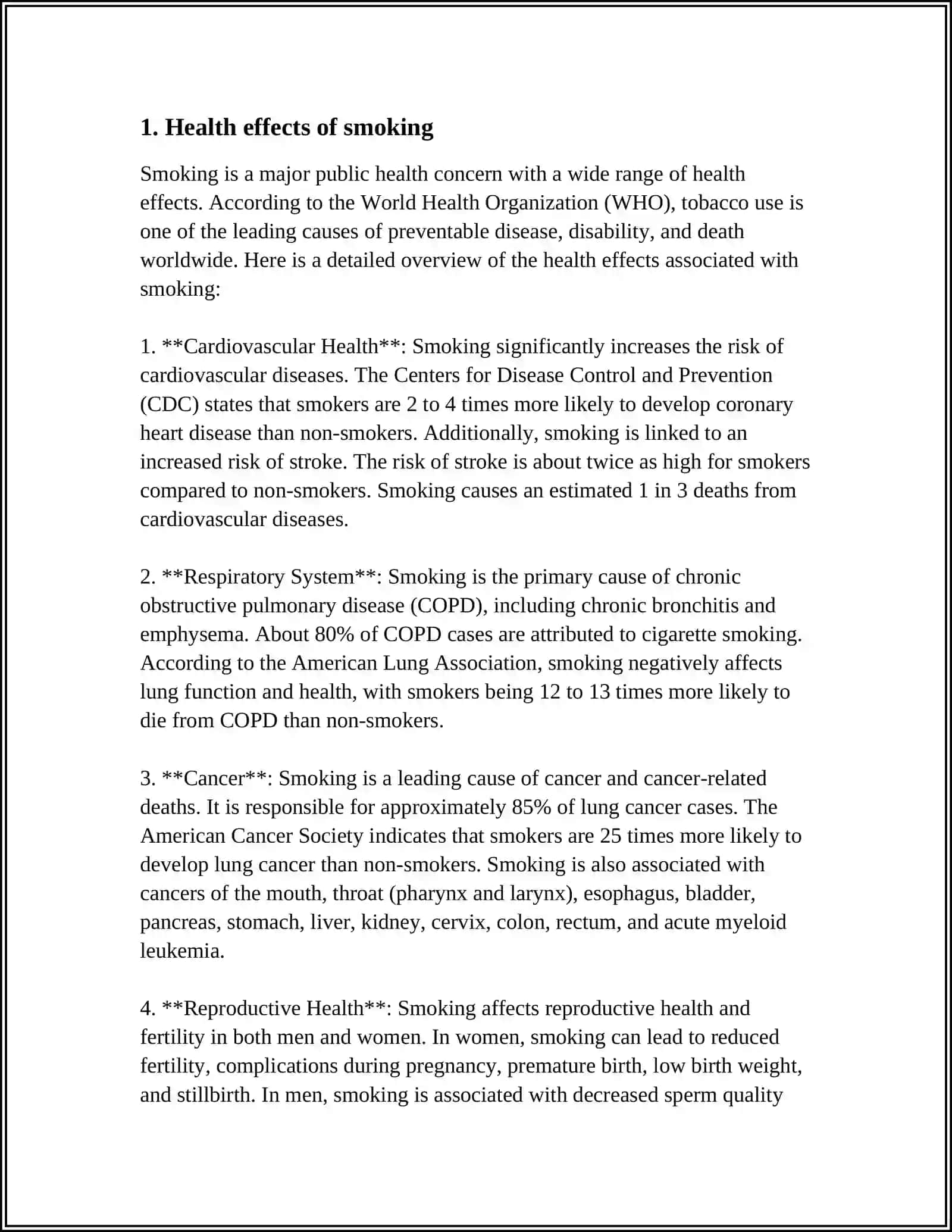 SMOKING: Health Effects and Risks 4