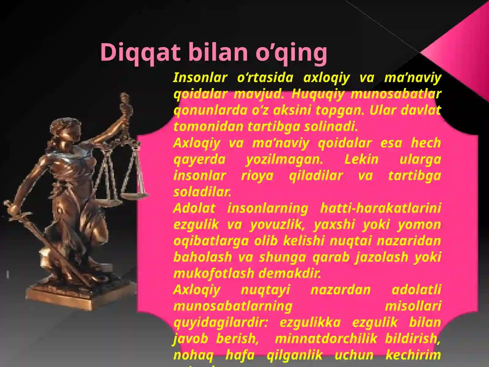 Rostgo’ylik va burch tanishtirish 4