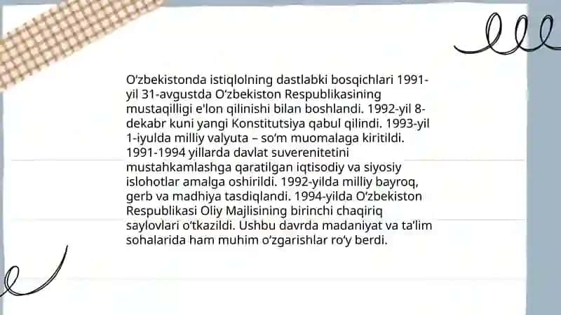 Mustakil Uzbekiston Respublikasi tashkil topishining tarixiy axamiyati 4