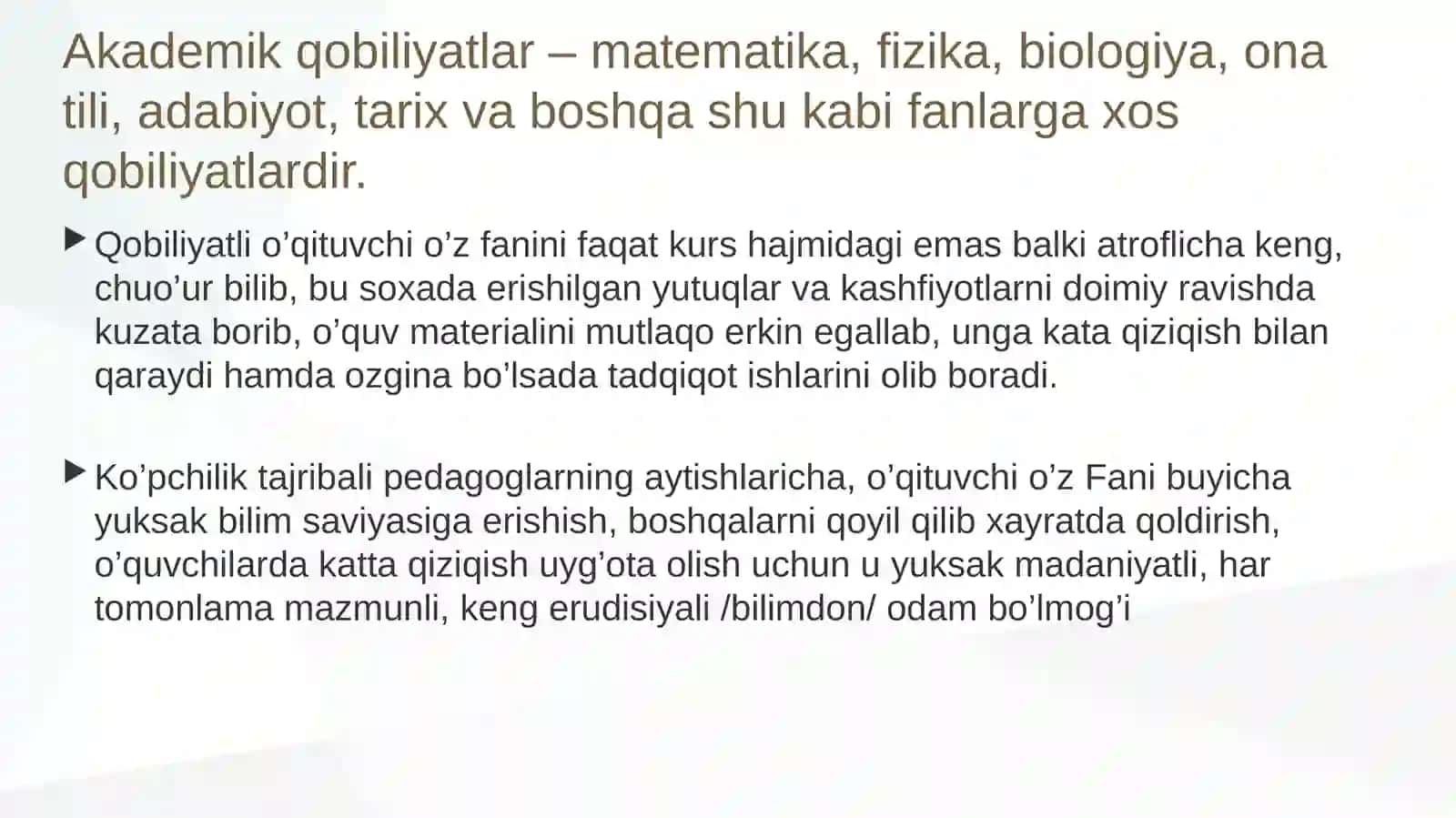 Pedagogik qobiliyatning turlari va ularning tasnifi 4