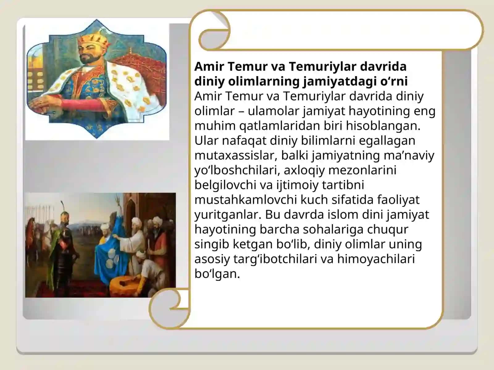 Amir Temur va Temuriylar davrida diniy olimlar 4