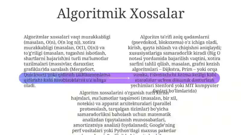 Algoritmtarifini va xossalari 4