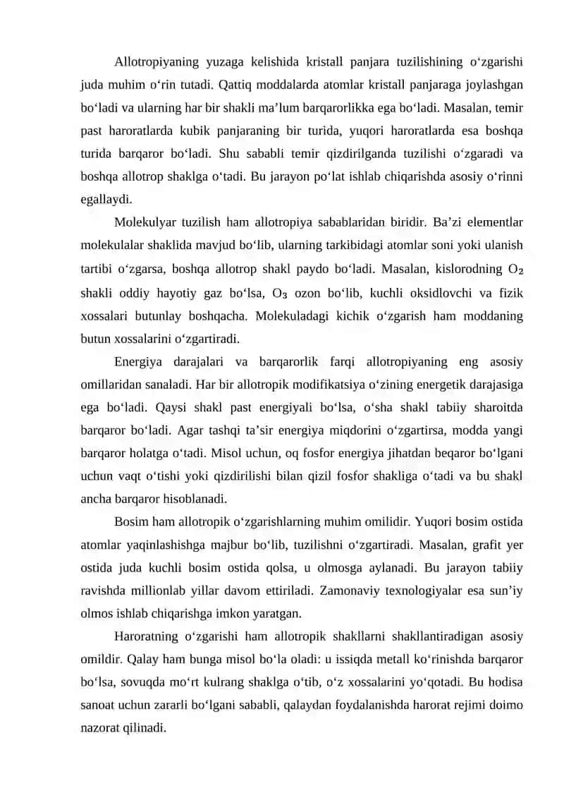 Materiallarning allatropik shakli o‘zgarishlar 4