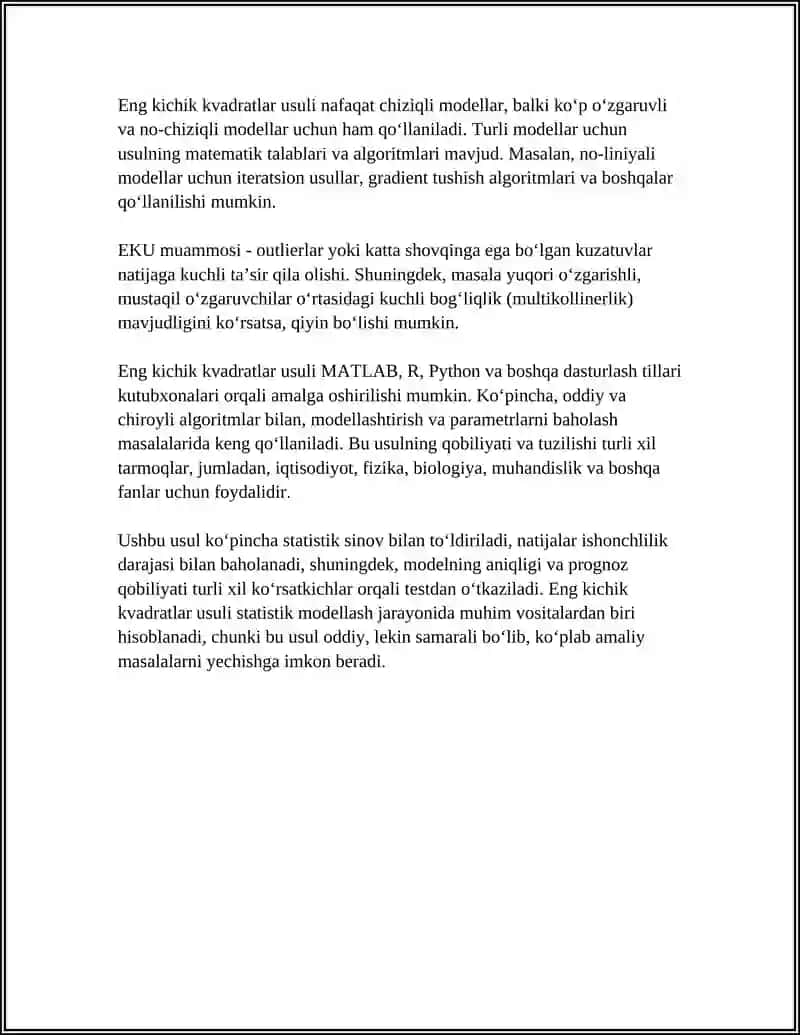 ENG KICHIK KVADRATLAR USULI 4