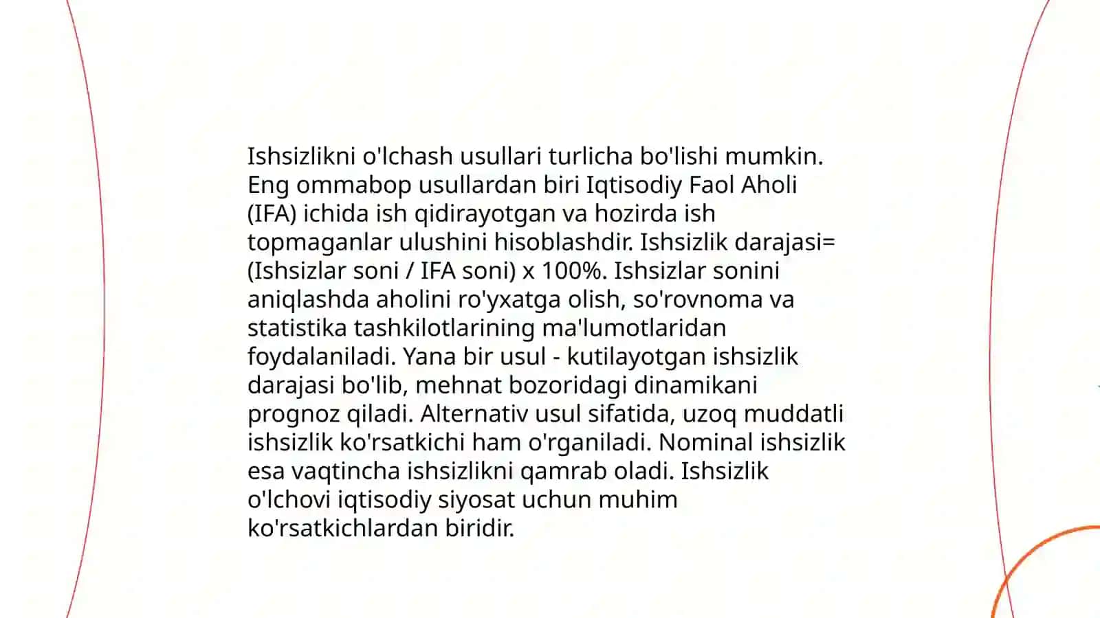 Ishsizlik darajasi va uni aniqlash 4