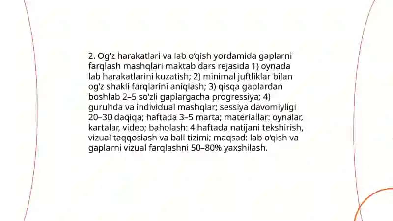 Eshitish va og‘zaki gaplarni vizual belgilar orqali farqlash mashqlari 4