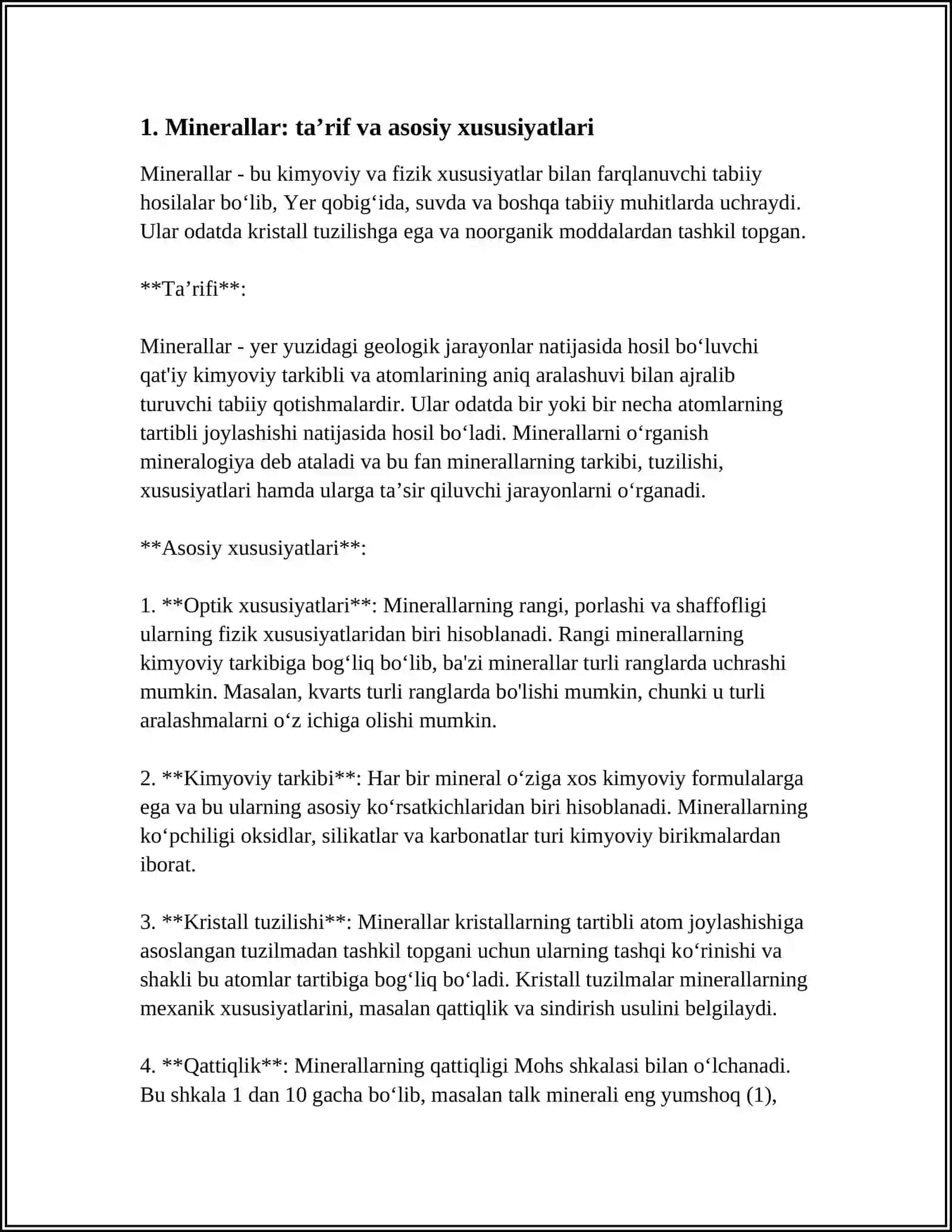 MINERALLAR HAQIDA TUSHUNCHA 4