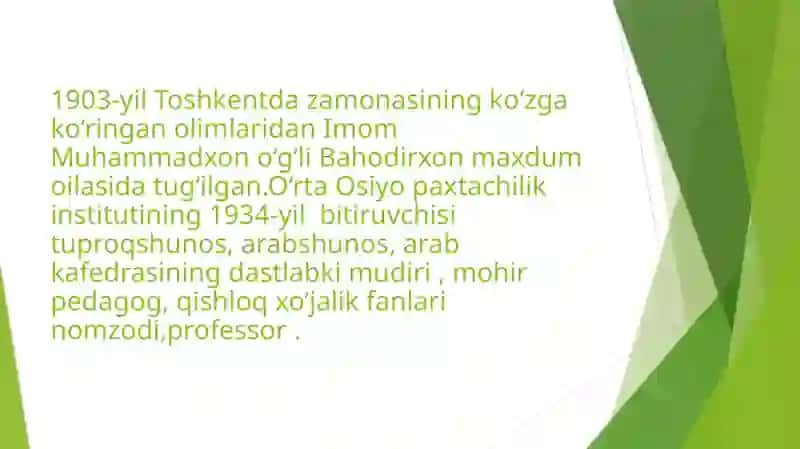 Majidxon Bahodirovning tuproqlar geografiyasiga qo’shgan hissasi 4