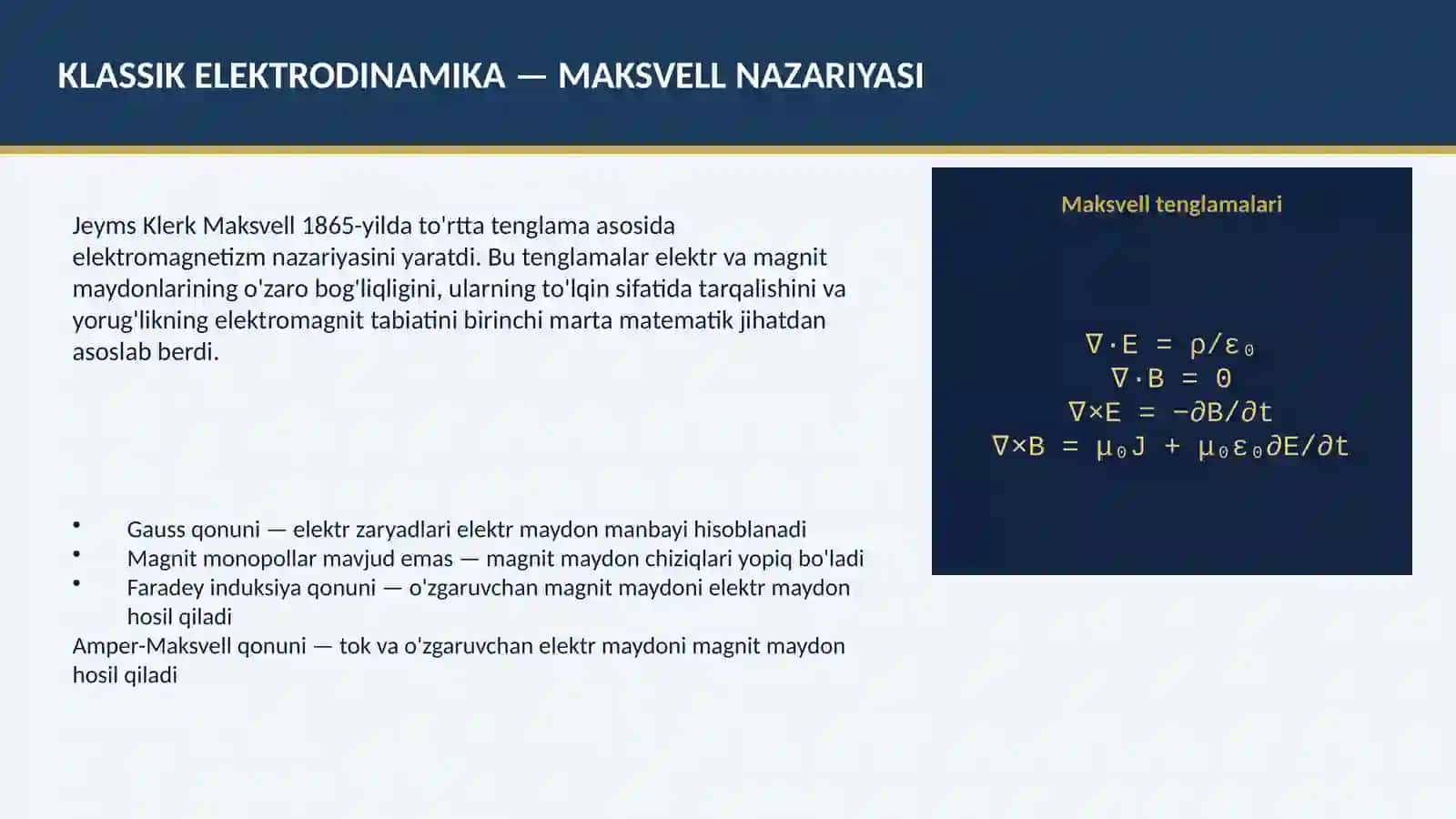 Zamonaviy Elektrodinamika 4