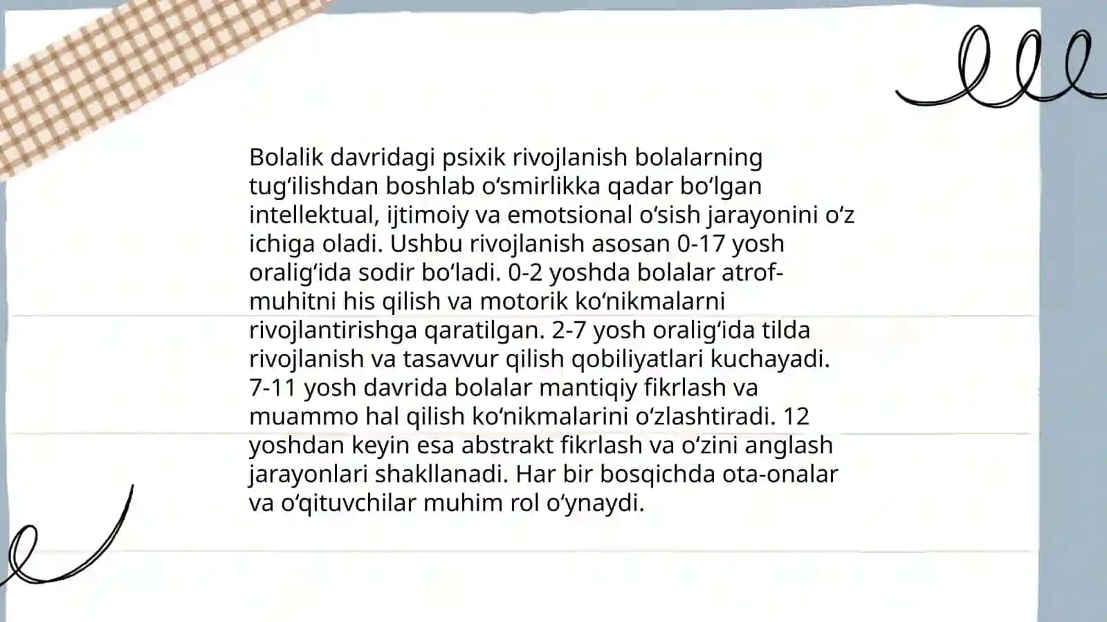 Psixik rivojlanish bosqichlari 4