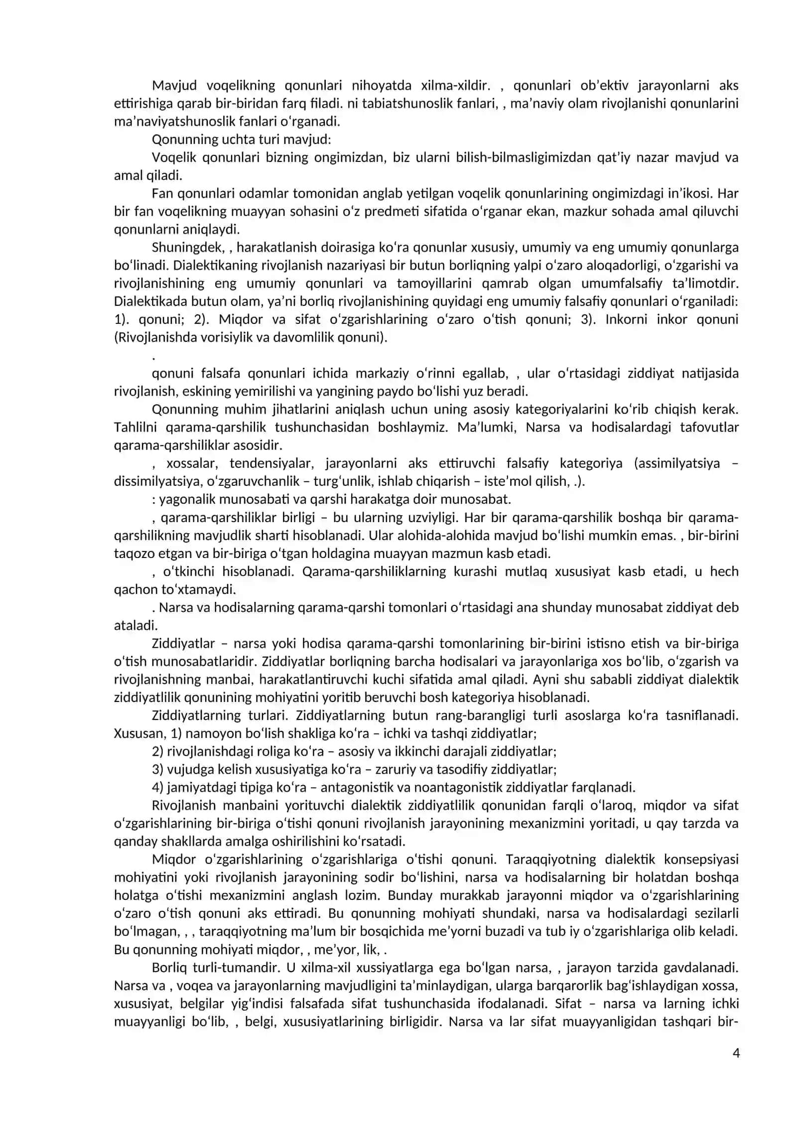Rivojlanish falsafasi (Dialektika) 4