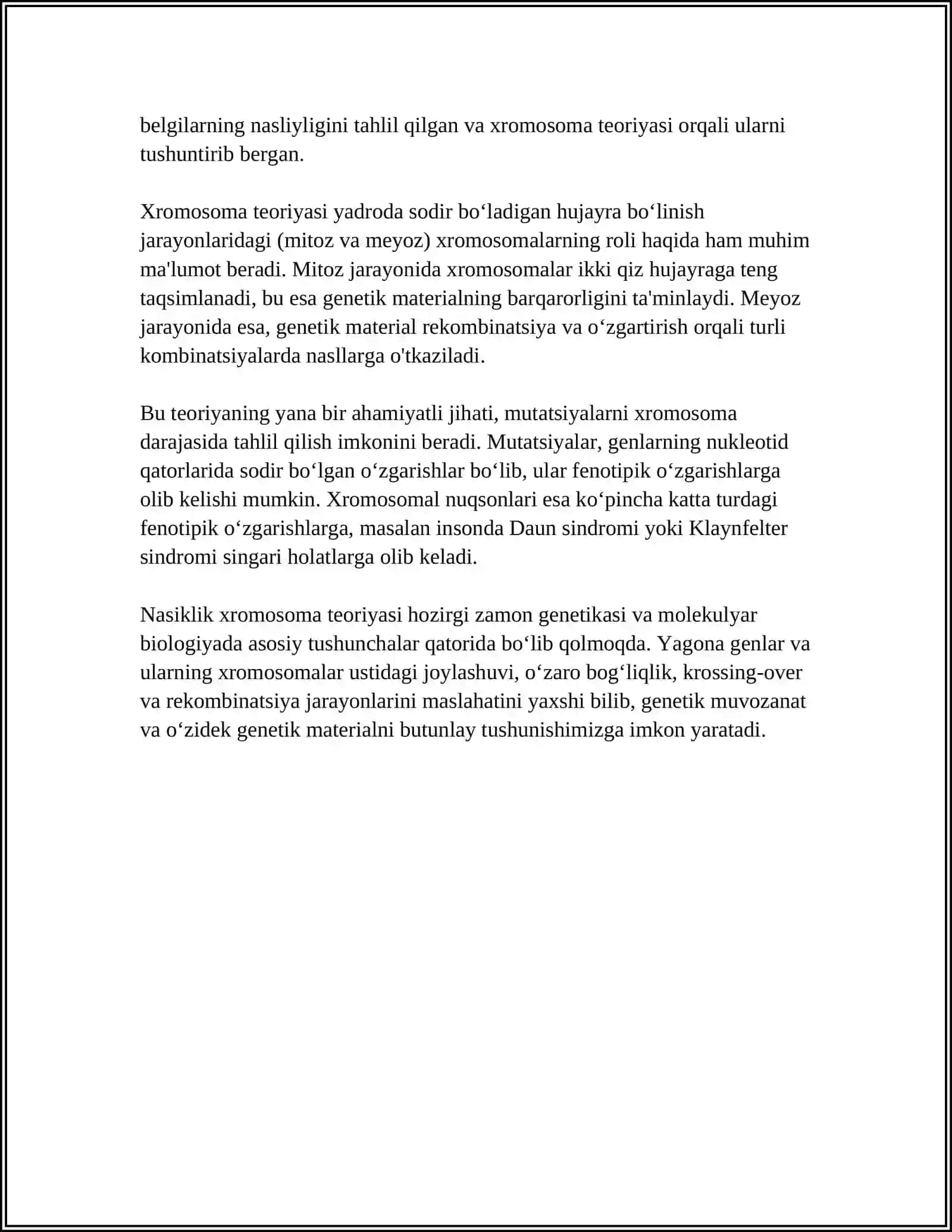 NASILIKTIN XROMOSOMA TEORIYASI 4