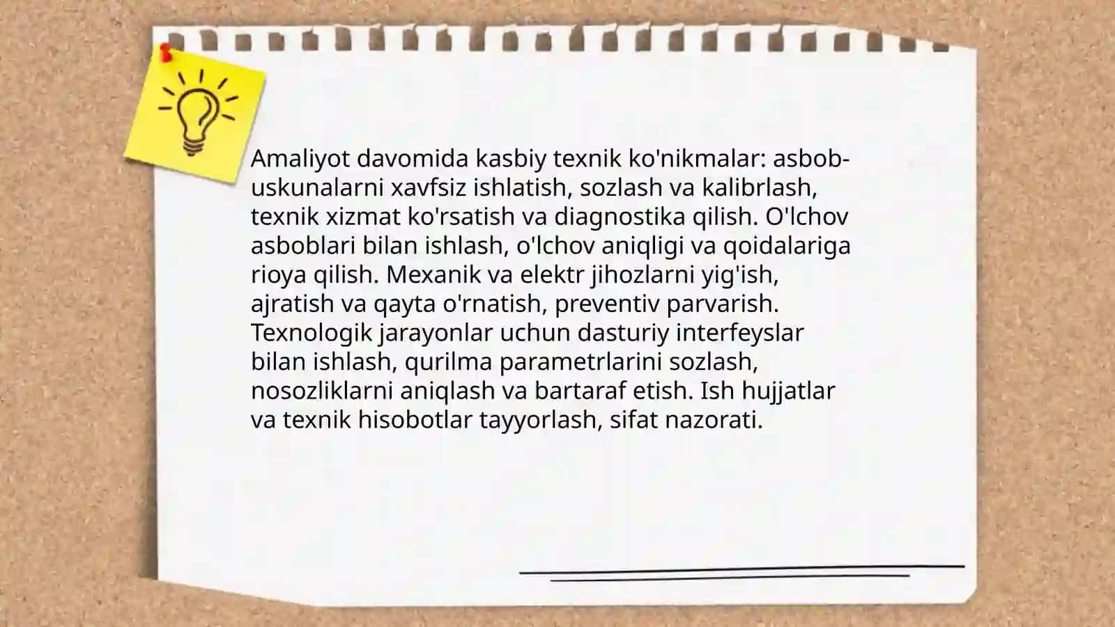 Amaliyot davomida egallangan bilim va koʻnikmalar 4