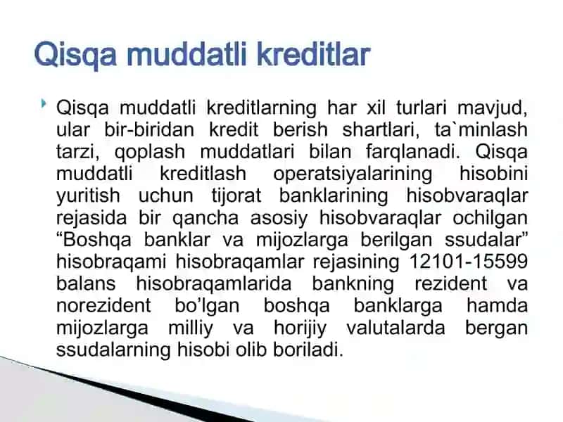 Kredit operatsiyalari hisobi 4