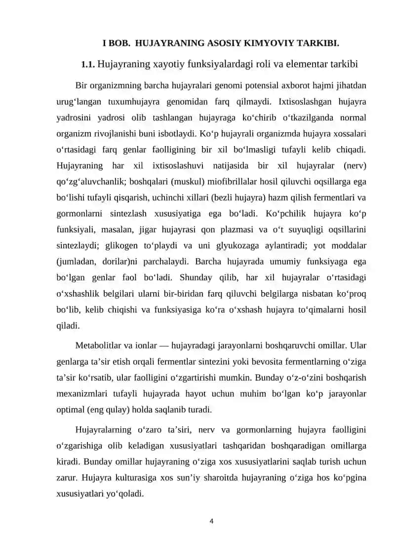 Hujayraning Kimyoviy Tarkibi 4