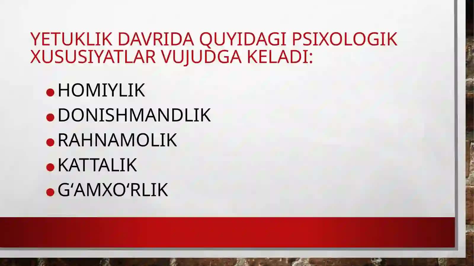 YETUKLIK DAVRI PSIXOLOGIYASI 4