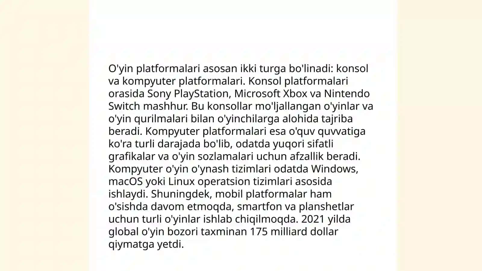 O‘yin texnologiyalar 4