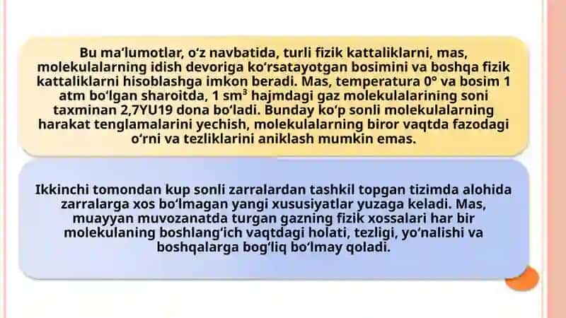 Statistik fizikaning asosiy tushunchalari 4