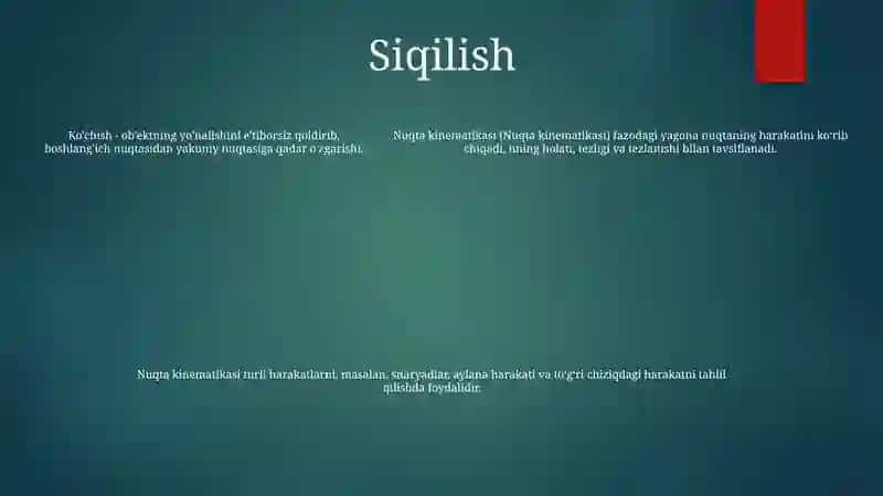 Nuqta Kinematikasi 4