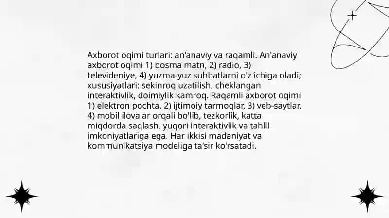 Axborot oqimi va madaniyati 4