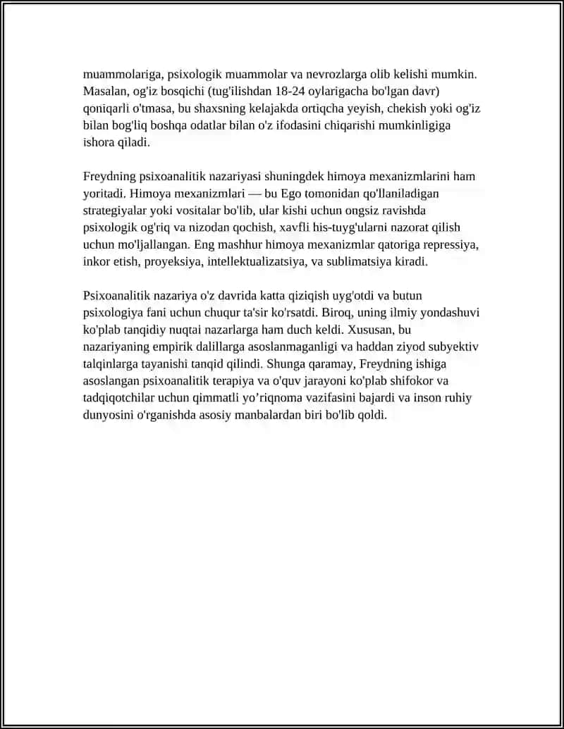 Psixoanalitik nazariya (Z.Freyd) 4