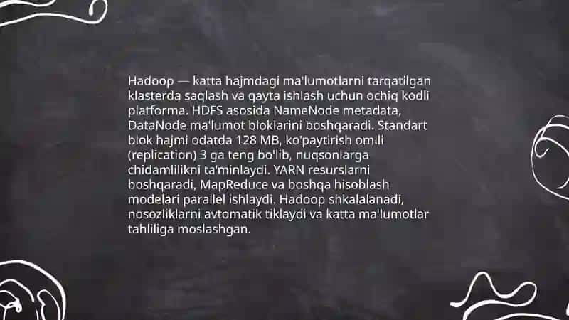 Katta hajmdagi ma'lumotlar arxitekturasi va tizimlari 4