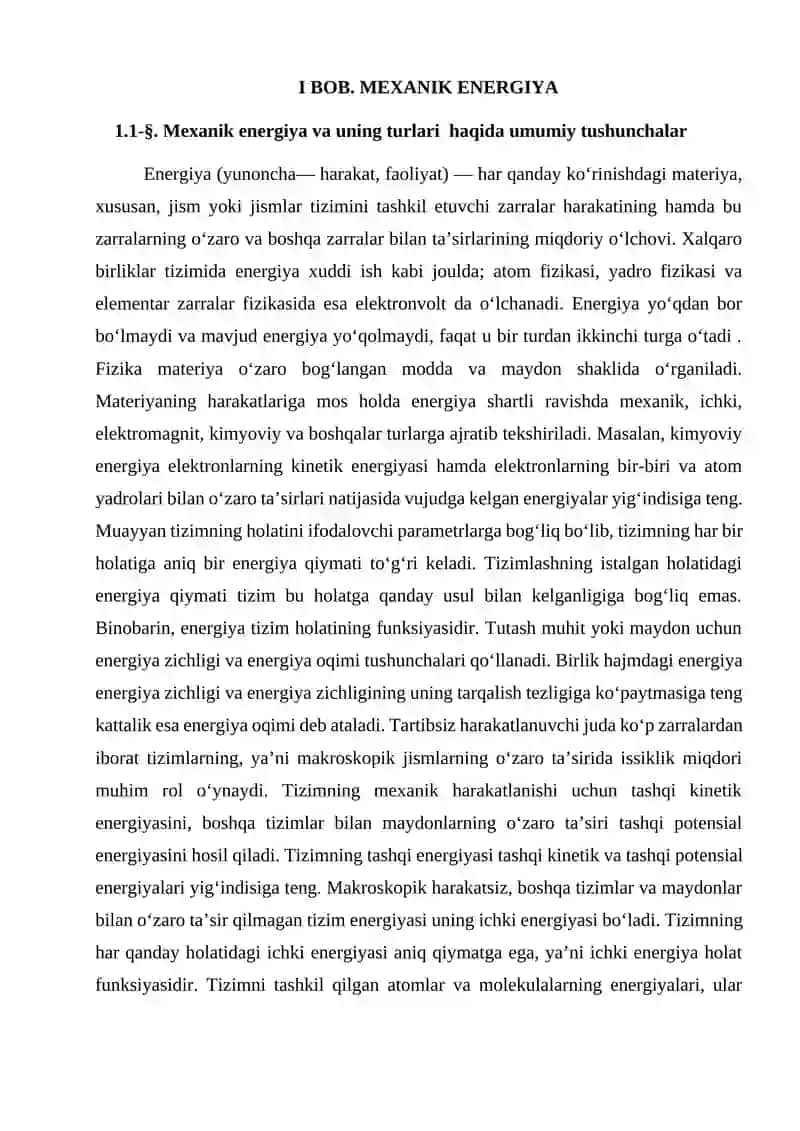 Mexanik energiya va uning turlari 4