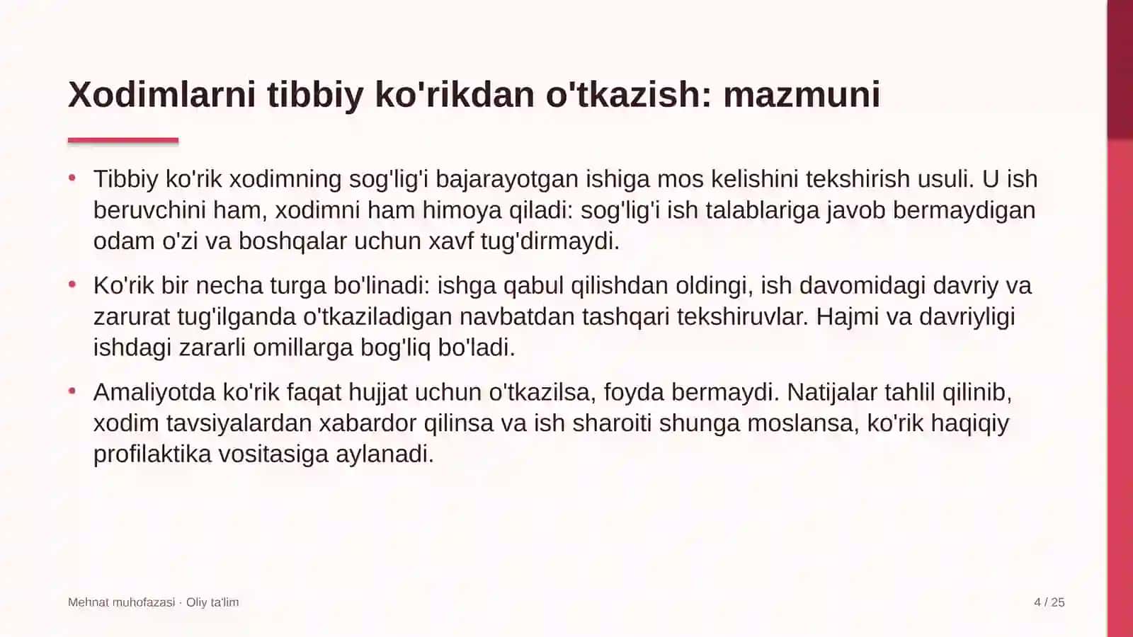 qo'ychilikda xodimlarni tibbiy ko'rikdan o'tkazish 7809 4