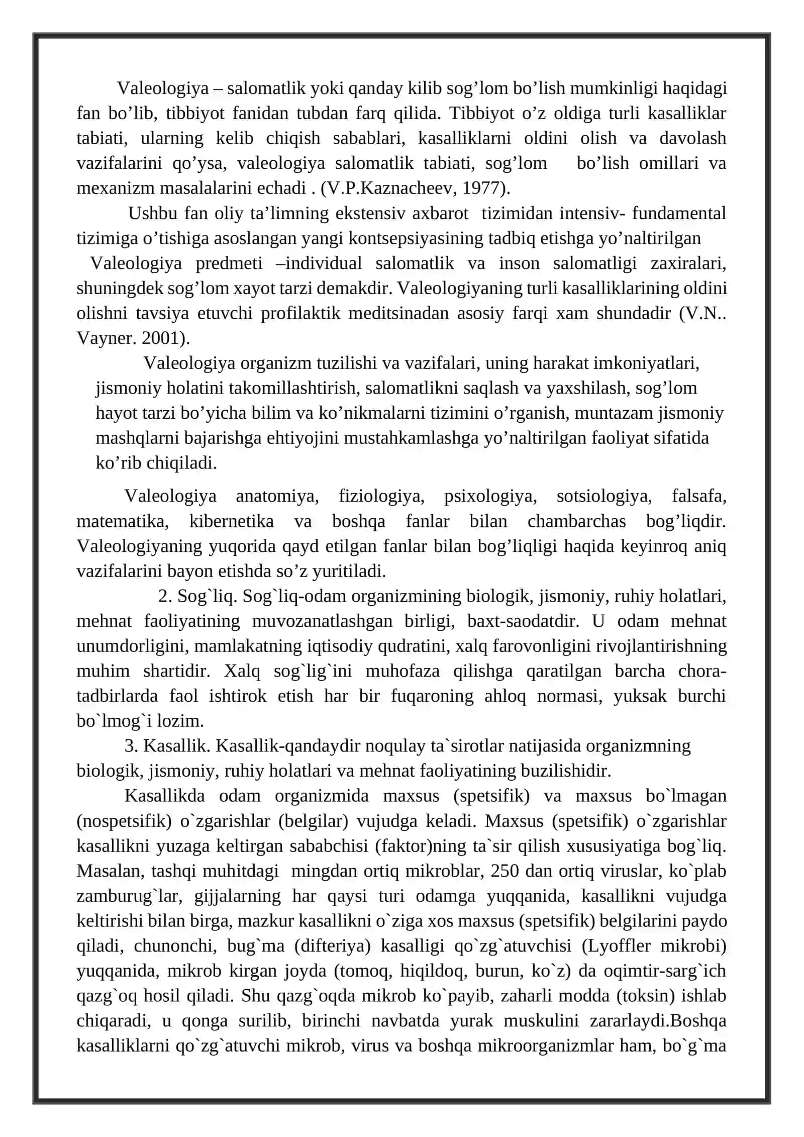 Valeologiya – inson salomatligi haqidagi fan. Odam salomatligi haqida 4
