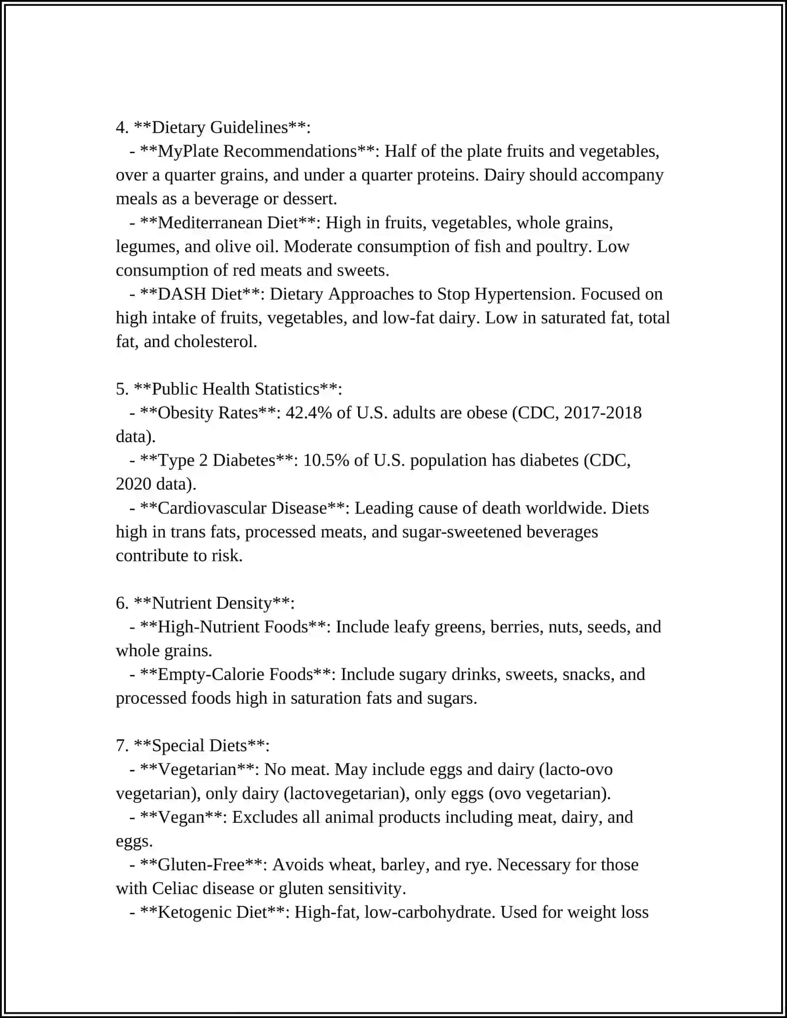 Nutrition and Diet: An Informational Overview 4