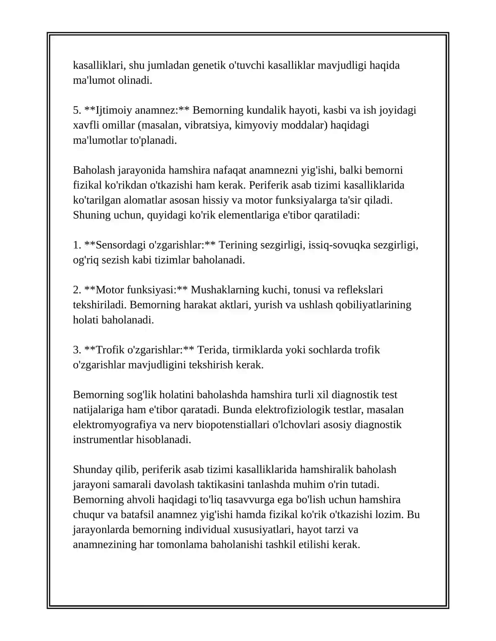 PERIFERIK ASAB TIZIMI KASALLIKLARIDA HAMSHIRALIK PARVARISHI 4