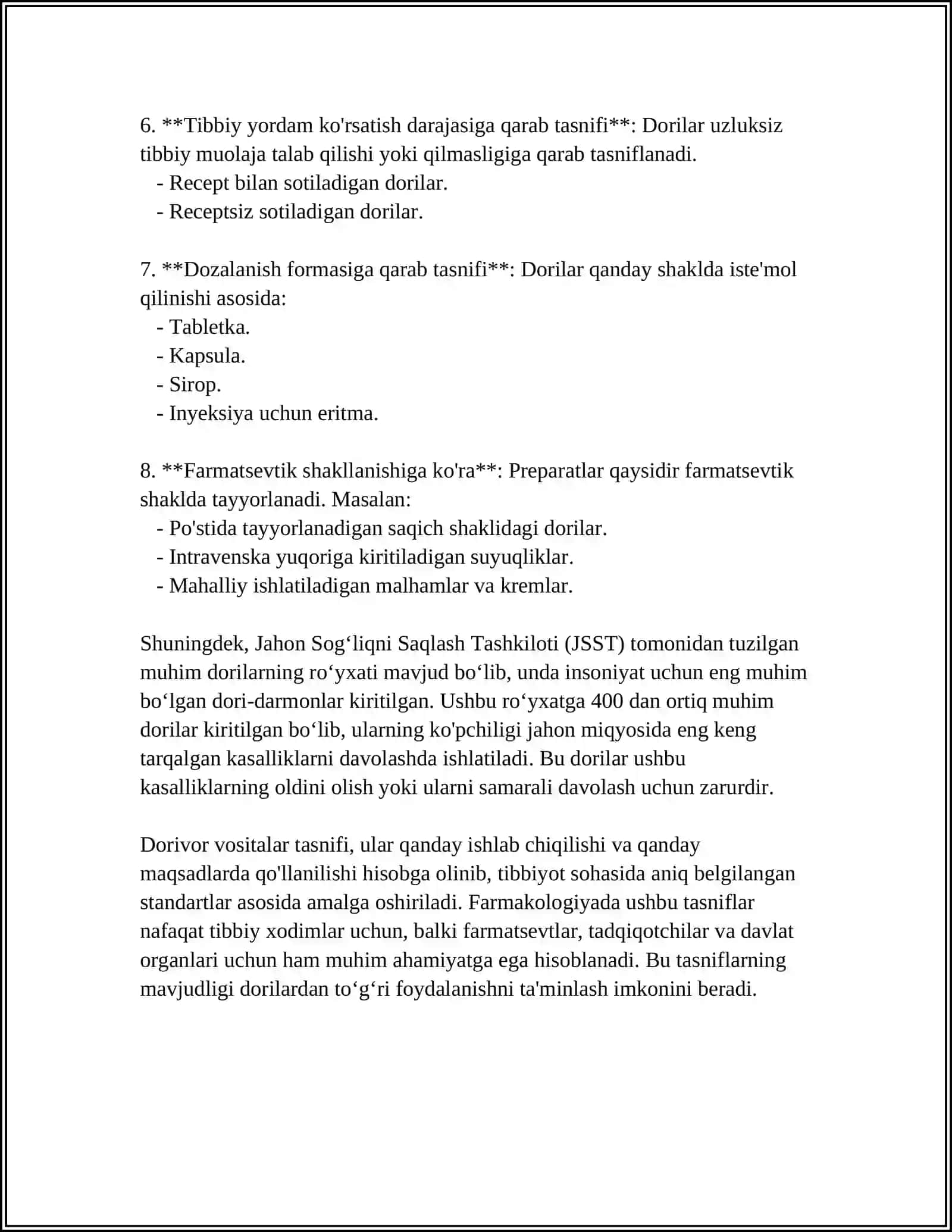 DORI VOSITALARINING TURLARI VA QABUL QILISH TURLARI 4