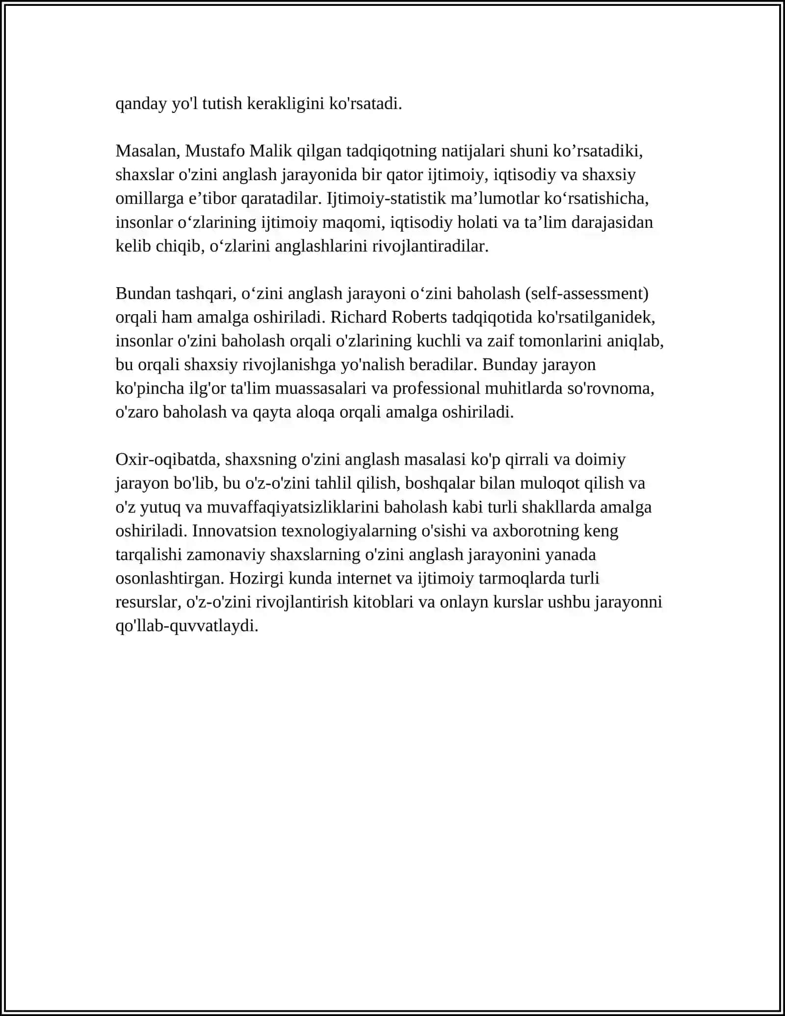 SHAXSNING MALAKA VA ODATLARI 4