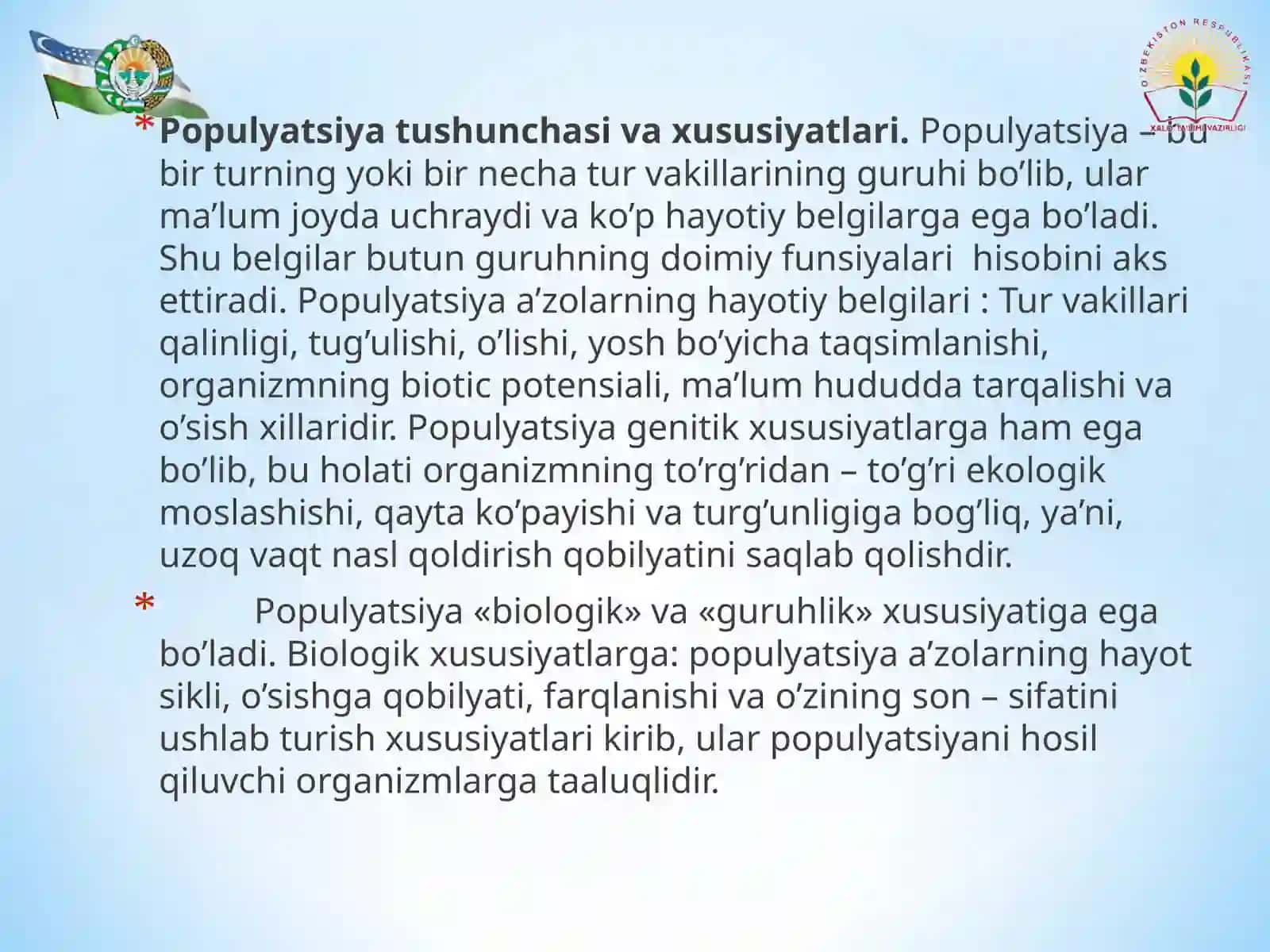 Populyatsiya Dinamikasi 4