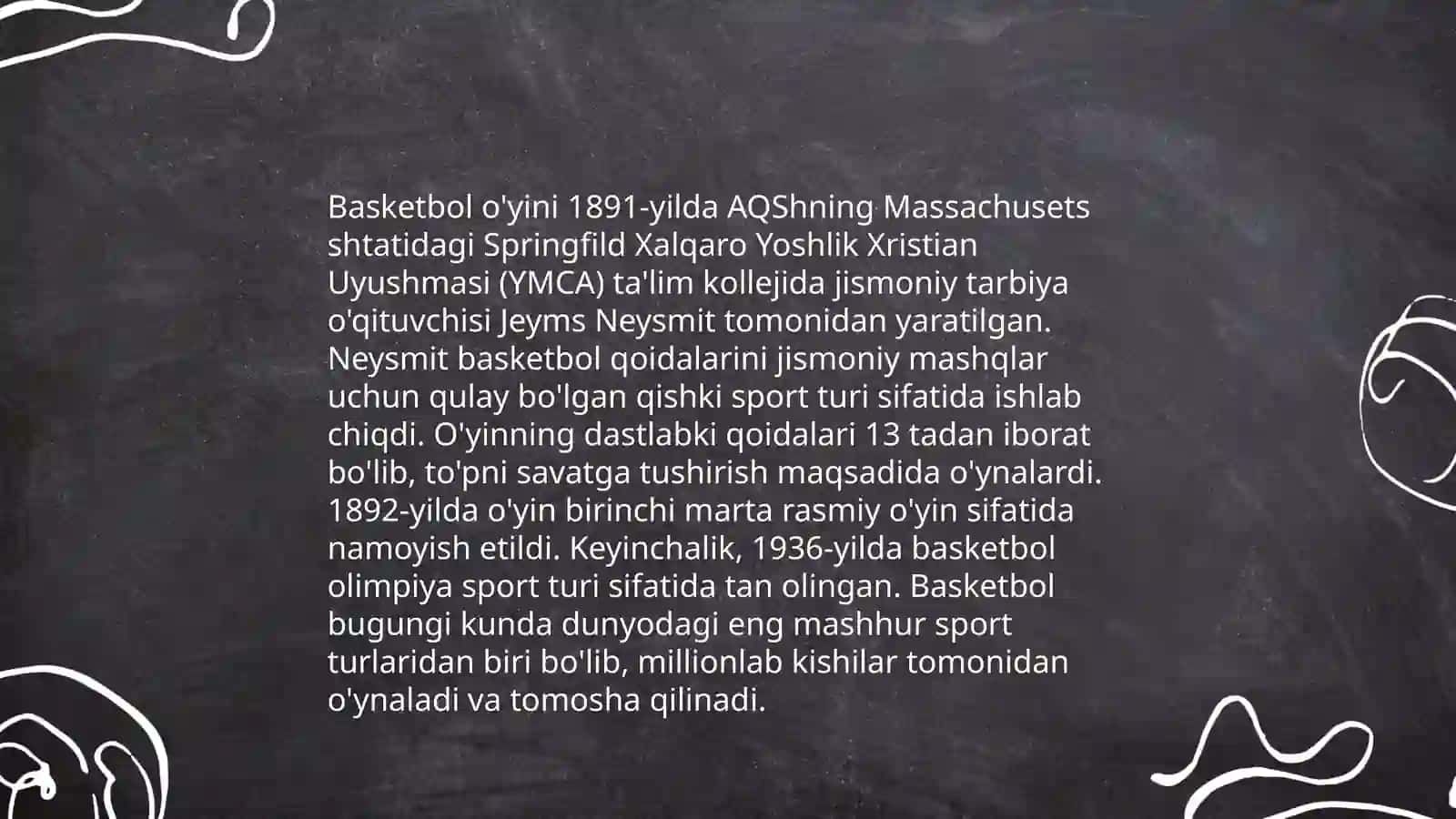 Basketbol oʻyin qoidalarini kelib chiqishi dastlabki qoidalari 4