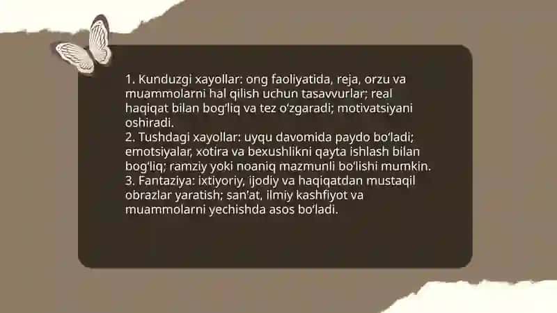 Xayol haqida tushuncha 4
