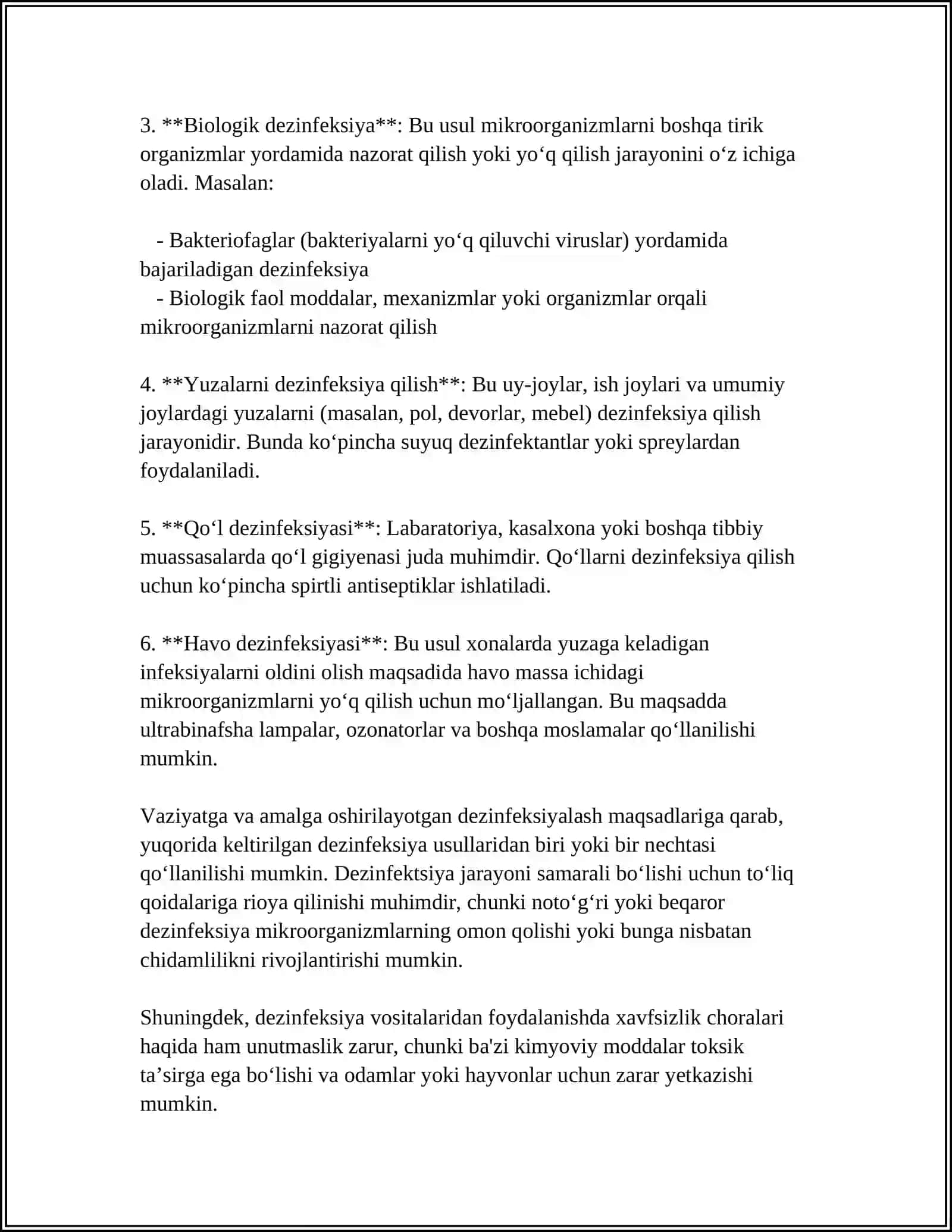 DEZINFEKSIYA HAQIDA REFARAT 4